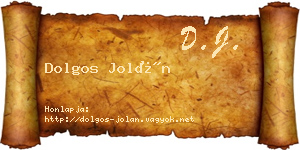 Dolgos Jolán névjegykártya